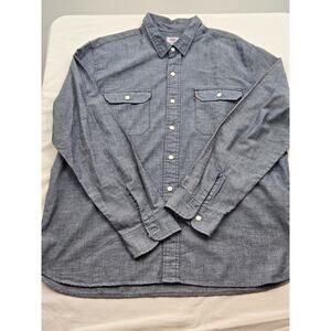 Levi's Worker Shirt Men's XXL Relaxed Fit Denim Blue Button Overshirt 2XL Cotton